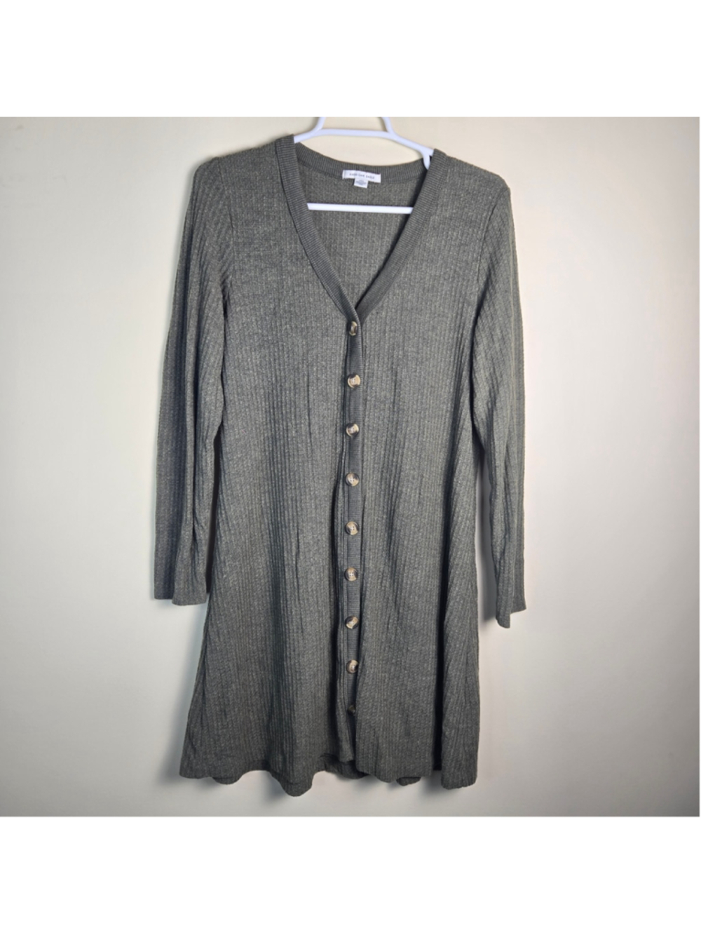 Women's American Eagle Green Ribbed Button-Down Cardigan Size L